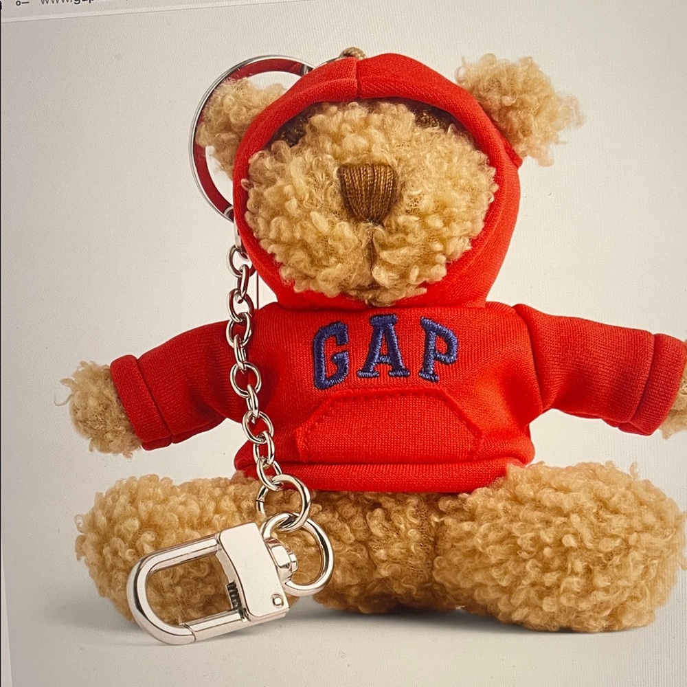 NWT GAP Red Hoodie Plush Bear Bag Charm